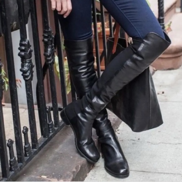 EUC Stuart Weitzman 5050 Over the Knee Boots in Black Leather - Picture 3 of 9